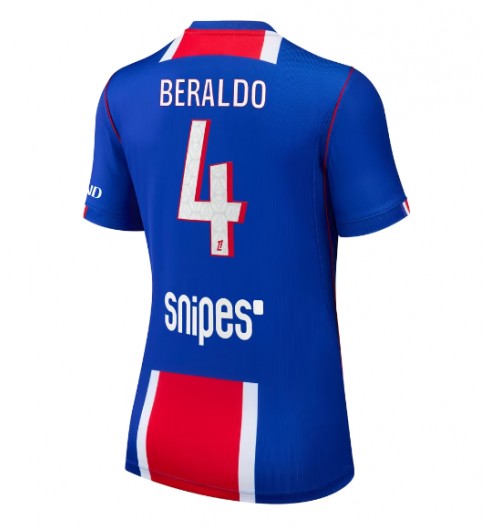 Paris Saint-Germain Lucas Beraldo #4 Domácí Dres pro Dámské 2026-27 Krátký Rukáv Paris Saint-Germain Lucas Beraldo #4 Domácí Dres pro Dámské 2026-27 Krátký Rukáv